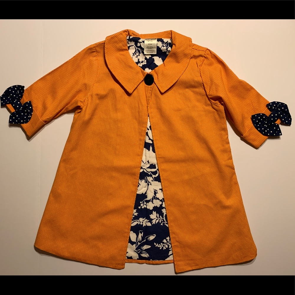 LN Persnickety Orange Dot Stella Peacoat Size 7